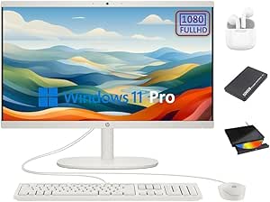 HP All-in-One Desktop Computer 2024 Newest, 21.5" 1080P FHD Display, Dual-Core Intel Celeron Processor, 8GB RAM, 256GB SSD, Privacy Webcam, Wi-Fi 5, Win 11 Pro, Mouse and Keyboard  HubxcelAccessory