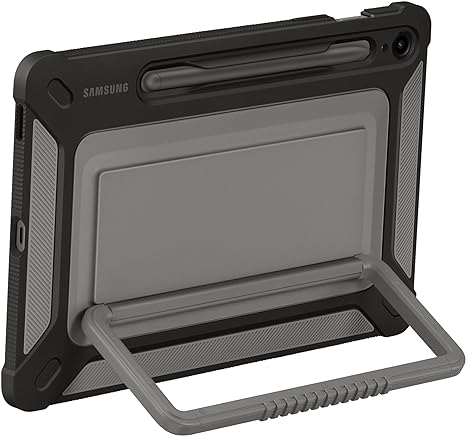 SAMSUNG Galaxy Tab S9 FE  Outdoor Cover, Rugged Tablet Protector and Carry Case, Military Grade Protection, Built-in Kickstand, S Pen Holder, US Version, Black