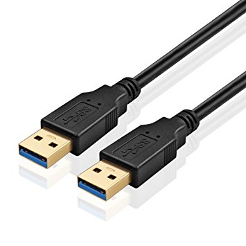 TNP USB 3.0 Cable A-Male to A-Male Type A to A Male SuperSpeed USB Adapter Connector Coupler Bi-Directional Extension Cord Wire Plug (15FT, Black)