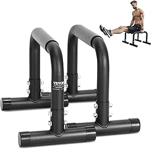 VEVOR Dip Bars, 500 lbs Weight Capacity, Heave Duty Dip Stand Station, Fitness Workout Dip Bar Station Stabilizer Parallette Push Up Stand, Parallel Bars for Strength Training Home Gym Office Outdoor