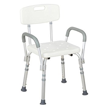 WaaGee Medical Shower Bath Chair Adjustable Bench Stool Seat Detachable Backrest