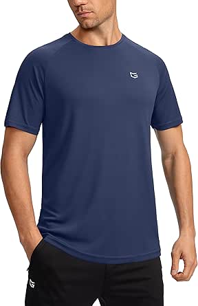 Men's Dry Fit Short Sleeve T-Shirt Crewneck Lightweight Tee Shirts for Men Workout Athletic Casual