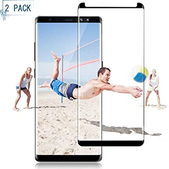 [2 Pack] ERGDR Screen Protector Compatible Galaxy Note 9,Full Coverage Friendly and Bubbles Free Scratchproof Tempered Glass,Easy Installtion Compatible Samsung Galaxy Note 9 Black