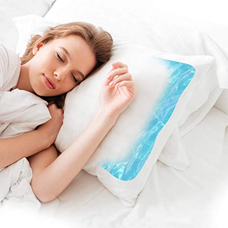 Duck&Goose Water Travel Pillow, Water Base Anti-Bacterial Soft Firmness Hotel Quality Neck Pillow for Neck Pain Member with Pillow Case 48 * 74cm (Single)