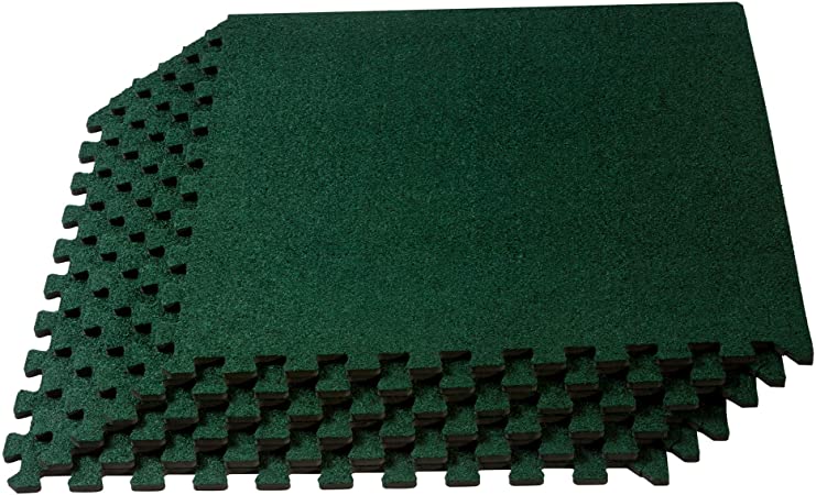 We Sell Mats 3/8 Inch Thick Interlocking Foam Carpet Tiles, Durable Carpet Squares, Anti-Fatigue Support for Home, Office, or Classroom Use , 24 in x 24 in