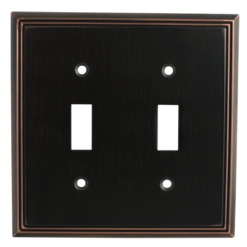 Cosmas 65004-ORB Oil Rubbed Bronze Double Toggle Switch Plate Switchplate Wall Cover