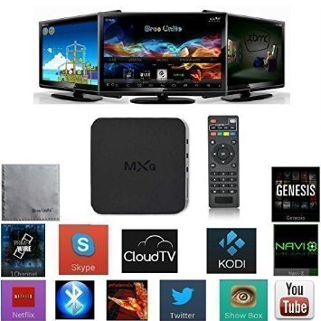 2016 Latest TV Box  Bros Unite MXQ Amlogic S805 Quad Core Fully loaded Add-ons with kodi xbmc Cloud TV Android 44 H265 Full HD Quad Core 3D Wifi LAN Miracast Airplay Streaming Media Player