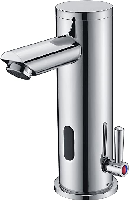 Platform Basin Electronic Automatic Sensor Touchless Bathroom Sink Faucet, Motion Activated Hands-Free Vessel Sink Tap, Lead Free Certified, Chrome Finished (Normal)