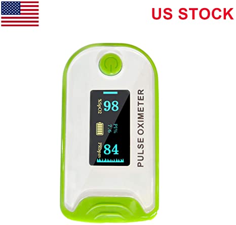Pulse Oximeter, Pulse Oximeter Fingertip, Blood Oxygen Saturation and Heart Rate Monitor, (Green014) Digital Reading LED Display O2 Saturation Monitor for Oxygen
