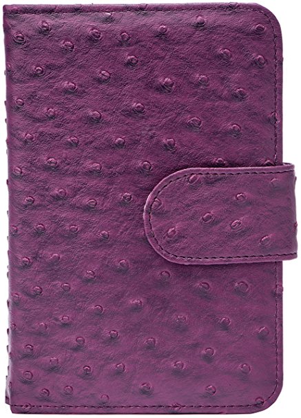 Upper Canada Soap Book Style Ostrich Pill Box, Purple