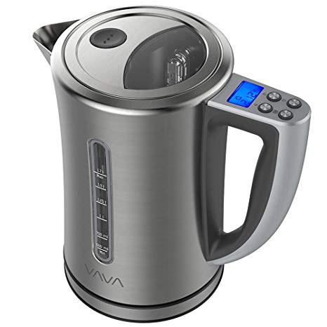 VAVA Electric Kettle Temperature Control Water Kettle Stainless Steel Cordless Tea Kettle with LCD Display (BPA-Free Build, Keep Warm Function, Strix Control, FDA Certified), 1.7-Liter