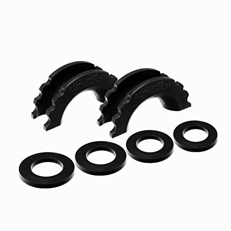 AUTMATCH Pack of 2 D-Ring Shackle Isolators Washers Kit 2 Rubber Shackle Isolators and 4 Washers Fits 3/4 Inch Shackle Gear Design Rattling Protection Shackle Cover Black