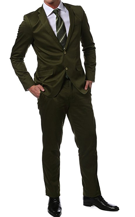 Ferrecci-Zonettie Mens 2 pc 2 Button Premium Slim Fit Suits