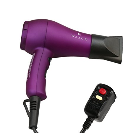 Wazor Hair Dryer Ionic Ceramic Blow Dryer Mini Size For Travel or Children With Cool Button Purple
