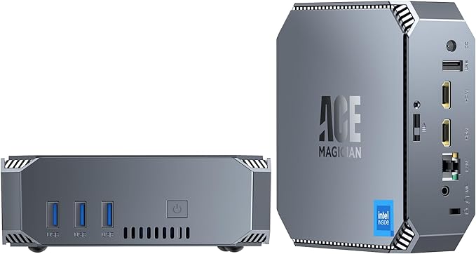 Mini PC, ACEMAGICIAN AK2 Plus Intel 12th Gen Alder Lake-N100(up to 3.4GHz) Mini Computer, 16GB DDR4 RAM 512GB SSD Mini Desktop Computer Support 4K HD/WiFi 5/BT4.2/Gigabit Ethernet for Home/Office