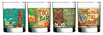 Luminarc Tikis Decorated Double Old Fashioned (Set of 4), 13.25 oz