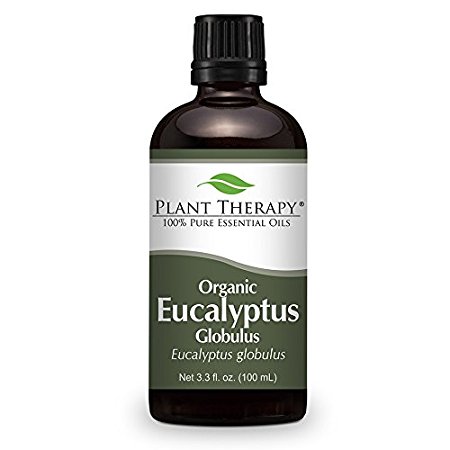 Plant Therapy USDA Certified Organic Eucalyptus Essential Oil. 100% Pure, Undiluted, Therapeutic Grade. 100 mL (3.3 Ounce).