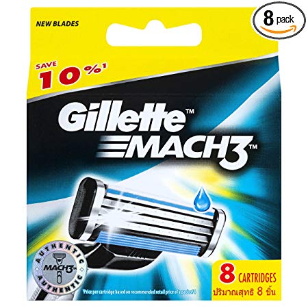 Gillette Mach 3 Razor Refill Cartridges 8 Count