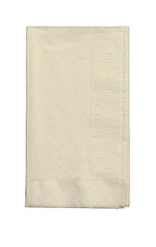 Creative Converting Ivory 50 Gorgeous Dinner Napkins for Wedding, Party, Bridal Or Baby Shower, Disposable Bulk Supply Quality