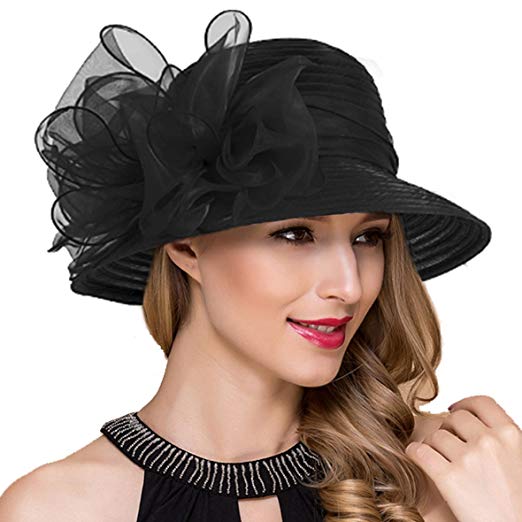 Women Kentucky Derby Church Dress Hat Fascinators Bridal Tea Party Wedding Bucket Hat