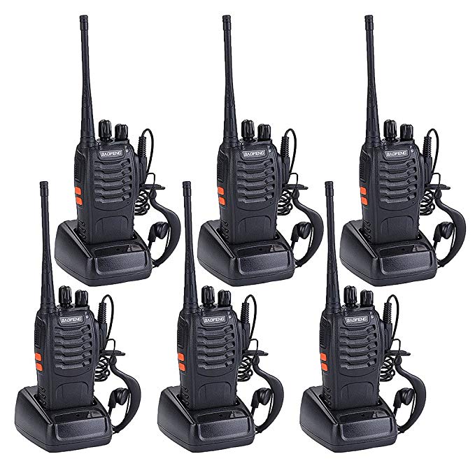 Walkie Talkies for Adults Rechargeable Wireless Walkie Talkies Long Range Two Way Radios with Earpiece Charger included(Pack of 6)