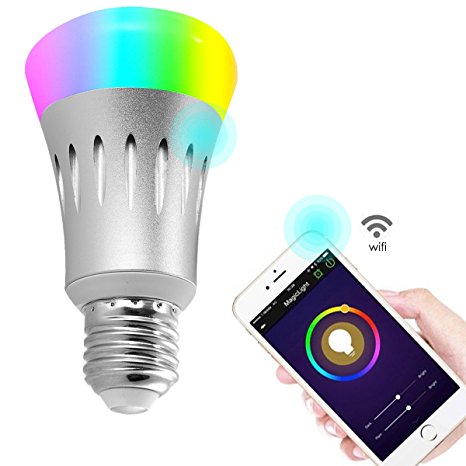 Wifi Led light bulbs ,Wallfire 7W E27 Wireless WiFi Remote Control Smart Bulb Lamp Light For Echo Alexa