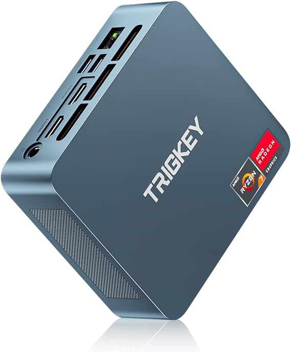 TRIGKEY AMD Ryzen 7 Mini PC, 5800H (Up to 4.4 GHz) 8Core 16Thread S5 Gaming Mini Desktop, Micro Computer, 16GB | 500GB, Small PC Supports 4K Triple Displays, Wi-Fi 6 BT5.2, USB3.2/3.0