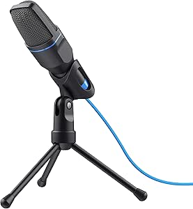 Trust Mico Microphone PC à Condensateur, Micro de Studio USB, pour Ordinateur de Bureau ou Portable, avec Support Trépied, pour Chanter, Enregistrement, Twitch, Streaming, Youtube, Podcasts, Skype