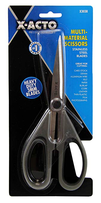 X-Acto Multi-Material Scissors with Heavy Duty 3MM Stainless Steel Blades (X3038)