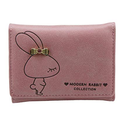 ETIAL Girls Faux Leather Cute Rabbit Small Wallet Card Case