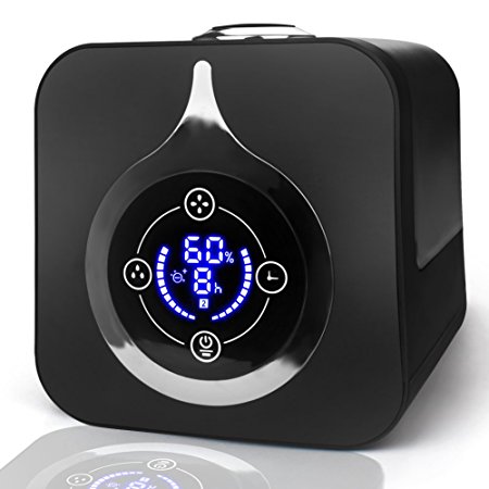 Digital Humidifier with Humidity & Timer Control, 5L / 1.2 Gallon Ultrasonic Cool Mist Humidifiers with Permanent Filter for Bedroom,Baby Room,Whole House or RV,Easy to Clean