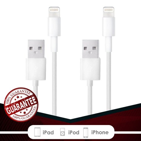 Fierce Cables® 2PACK 10FT 8 pin USB Lightning Cables Charger Cord iPhone 6s Plus 6 Plus 6s 6 5s 5 iPad Air 2 iPad Mini [iOS 9 Compatible]