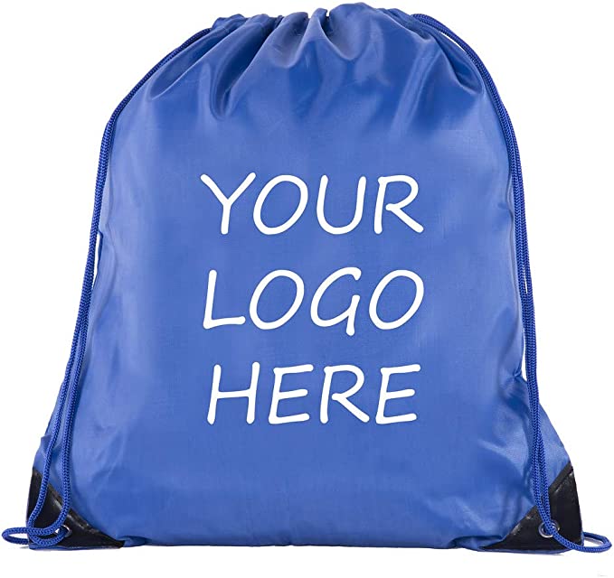 Mato & Hash Custom Bags With Your Logo | Promotional Drawstring Backpack - 100PK Royal CE2500