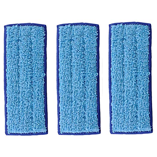 Adouiry Washable Mopping Pads for IRobot Braava Jet 240 241 Sweeping Pads, Reusable Blue Wet Pads (3 PCS)