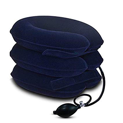 Cervical Neck Traction Collar Device Pillow for Chronic Neck and Shoulder Pain Inflatable Adjustable Support Pillow Effective and Instant Relief 3 Layer