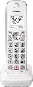 Panasonic Additional Cordless Phone Handset for use with KX-TGD86x Series Cordless Phone Systems - KX-TGDA86W (White)