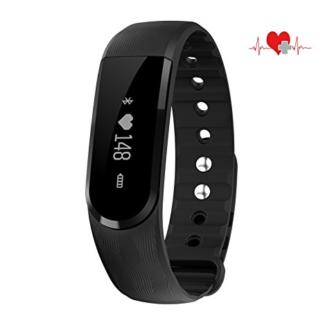 COOSA Heart Rate Monitor, Wirless Fitness Tracker, ID107 Bluetooth 4.0 Touch Screen Smart Wristband with Multi-Functions Activity Tracker for Android and iOS