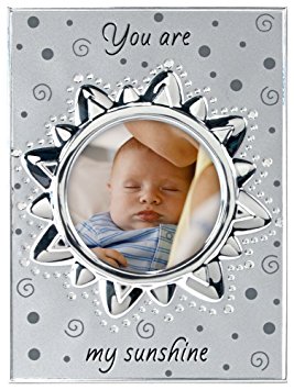 Malden International Designs Baby Memories "You are my Sunshine" Two Tone Silver Picture Frame to Hold 4 by 4-Inch Photo