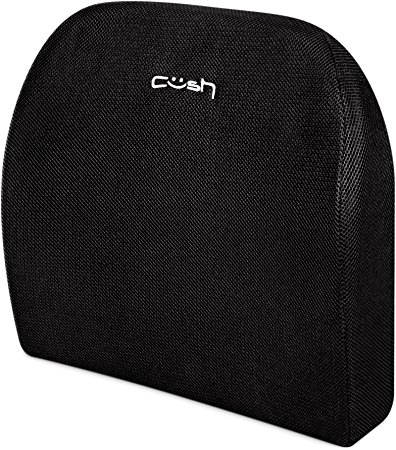 Extended reach lumbar support pillow by Cush Comfort - Ergonomic back cushion to alleviate back pain - Orthopedic chair or seat support in office, home, or car