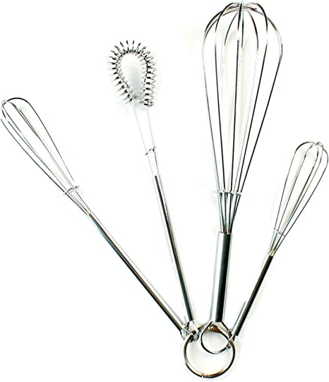 Fox Run 16607 Mini Whisks, Stainless Steel, Set of 4, 8 x 2 x 1.75 inches