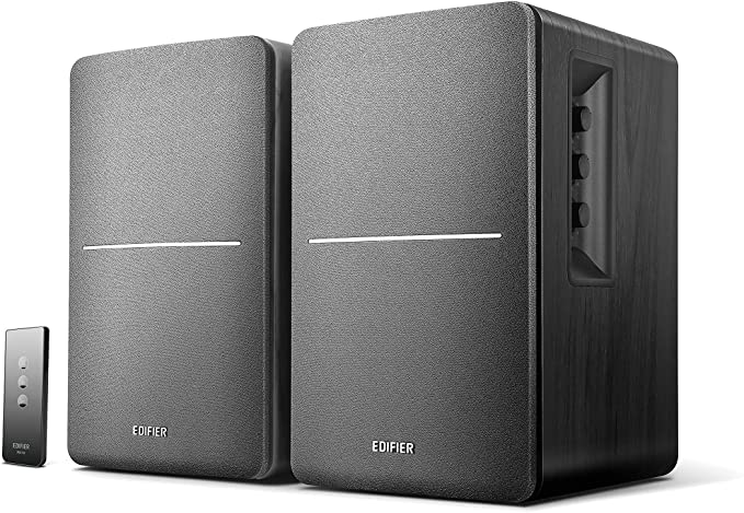 Edifier R1280T Active Bookshelf Speaker System with Remote Control and Dual RCA Inputs - Black