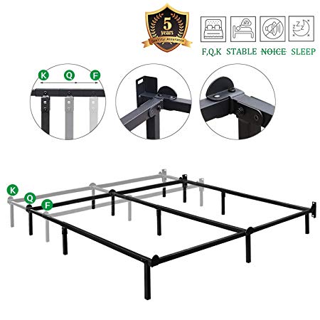 HAAGEEP Adjustable Bed Frame Full to Queen to King Conversion Kit 9 Leg Support Heavy Duty Metal Compact Rail Converter