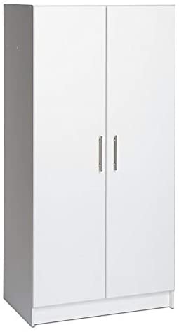 Pemberly Row 32" W Storage Cabinet with Brushed Metal Handles in White