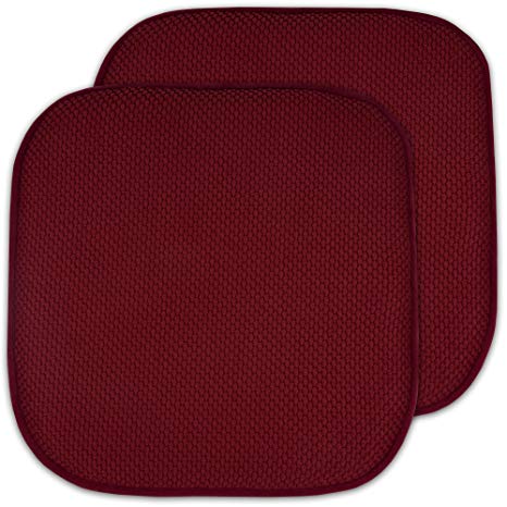 2 Pack Memory Foam Honeycomb Nonslip Back 16" x 16" Chair/Seat Cushion Pad