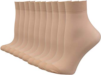 Fitu Women's 10-12 Pairs Nylon Ankle High Tights Hosiery Socks