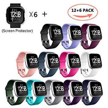 I-SMILE Fitbit Versa Bands, Classic Edition Replacement Bracelet Sport Wristband with Buckle Accessories Strap for Fitbit Versa Fitness Smart Watch, 13 Colors, Large, Small