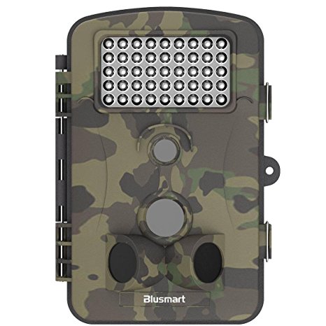 Blusmart Wildlife Camera 12MP 1080P HD With Time Lapse 65ft 120° Sensor 50 Degree camera Infrared Night Vision 42pcs IR LEDs 2.4" LCD Screen Scouting Camera Digital Surveillance Camera