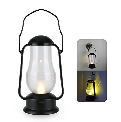 Anpress Blowing Control LED Lantern, Wireless USB Rechargeable, Vintage Oil Lamp Design with Dimmer Control Key, for Indoor Outdoor Reading Camping Fishing