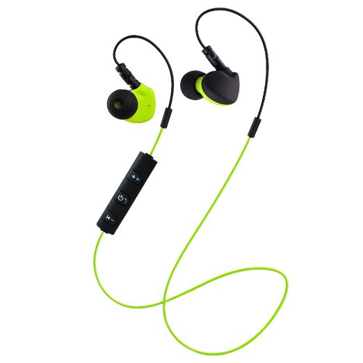 NO Prompt Voice Memory Wire In Ear Backbeat Sport Stereo headset with IPX4 Water-proof and for iPhone Android Black