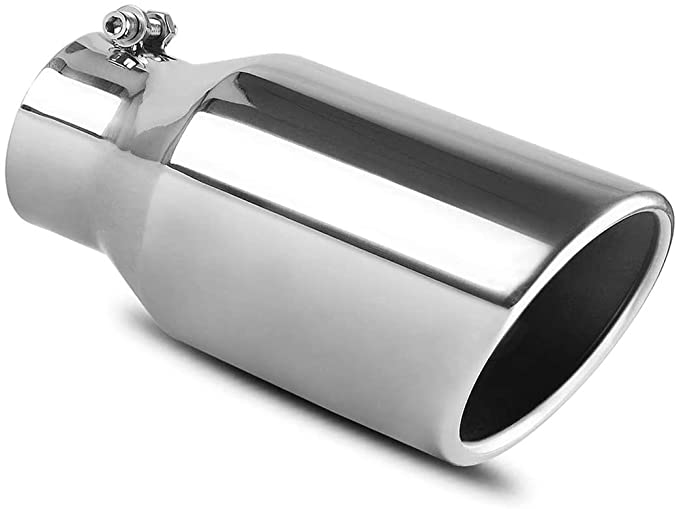 YITAMOTOR 3 Inch Inlet Exhaust Tip, 3” x 4.5” x 9” Chrome Plated Surface Stainless Steel Professional Exhaust Tip For All 3 Inch Outside Diameter Tailpipe.